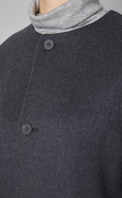 ダブルフェイスノーカラーコート