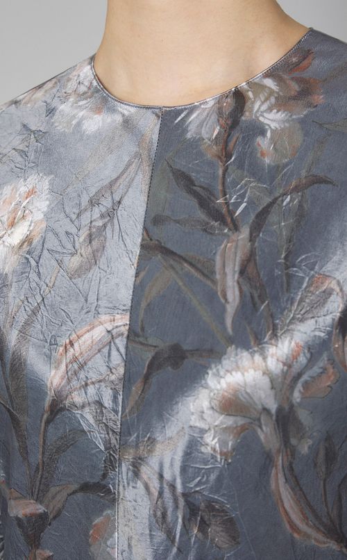 カーネーションプリントクルーネックドレス