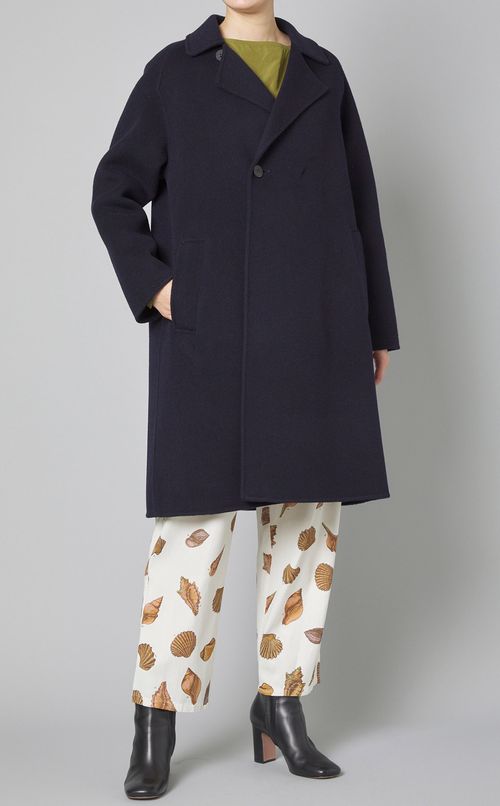 コットンシルクボートネックブラウス