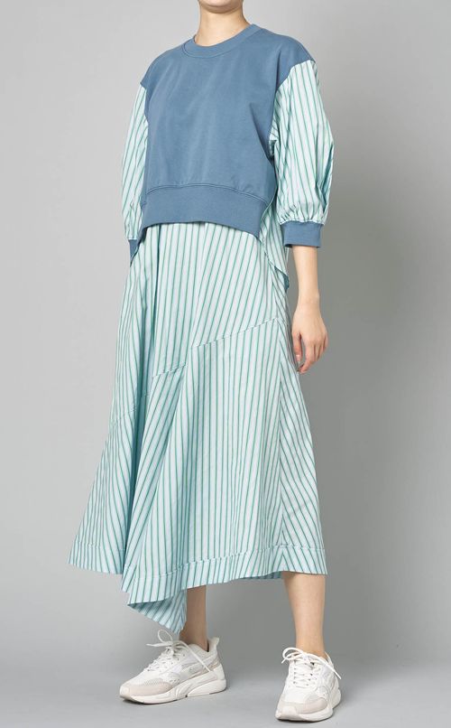 ドロップショルダーコンボワンピース