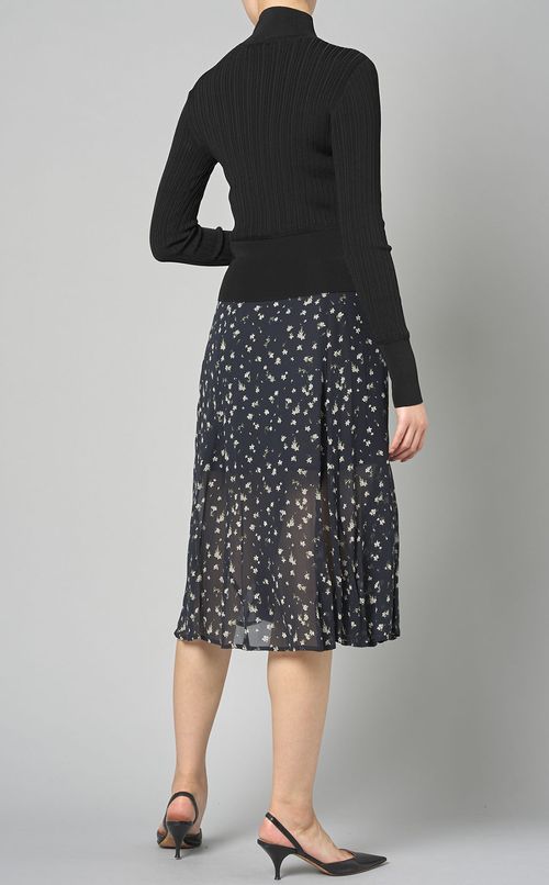 ハイネックリブニットトップス