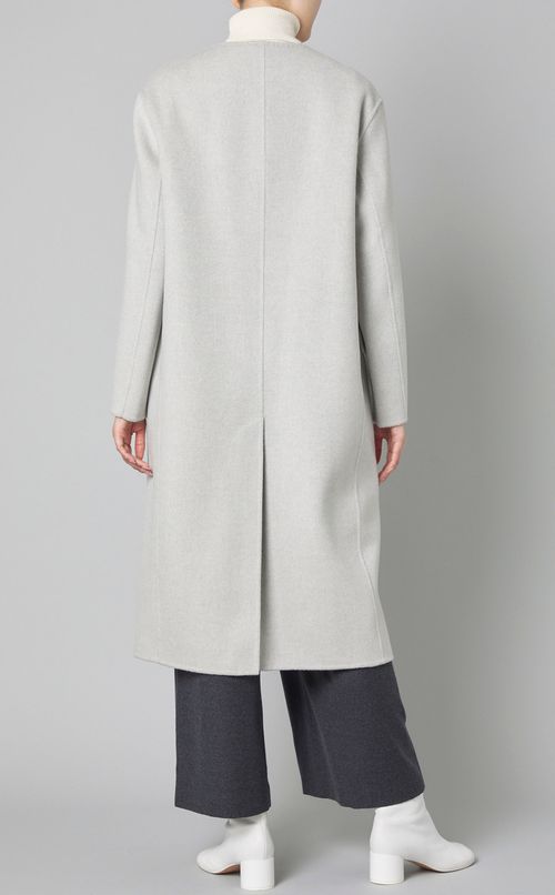 ダブルフェイスノーカラーコート