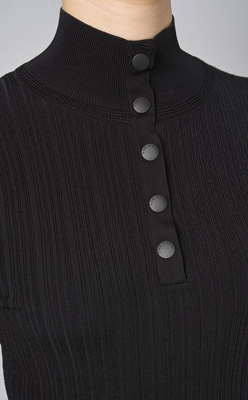 ハイネックリブニットトップス