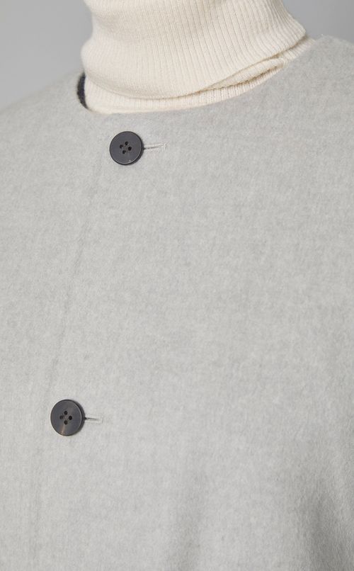 ダブルフェイスノーカラーコート