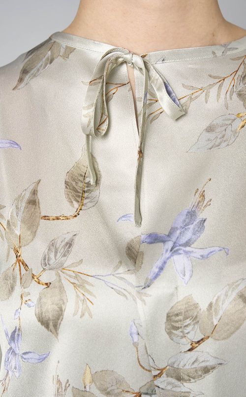 ベルフラワープリントドレープブラウス