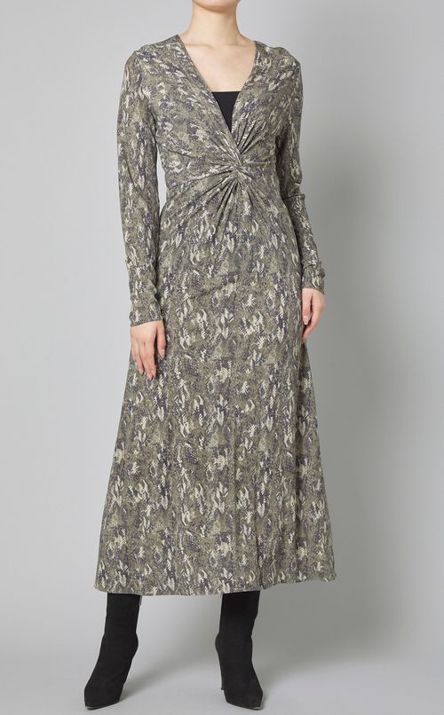 プリントジャージロングワンピース