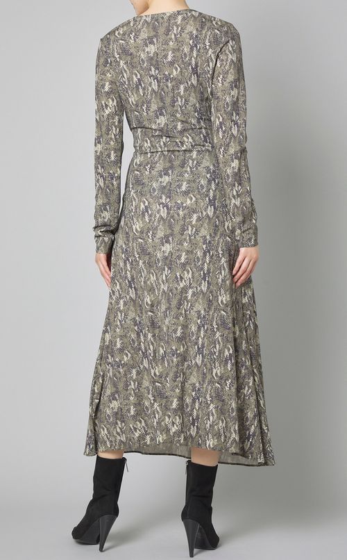 プリントジャージロングワンピース