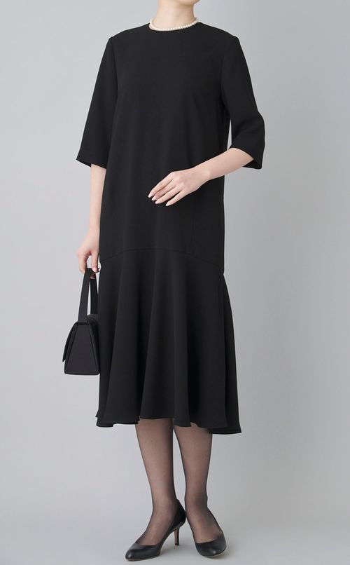 【ブラックフォーマル】別注ハーフスリーブワンピース