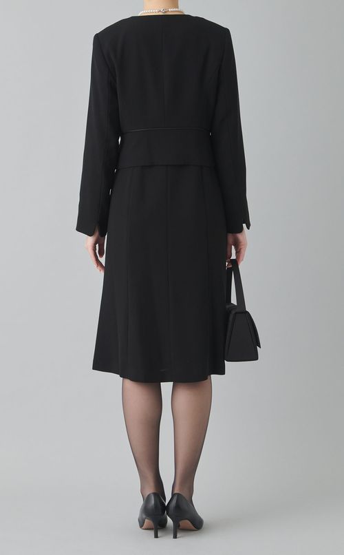 【ブラックフォーマル】ノーカラージャケットセットワンピース