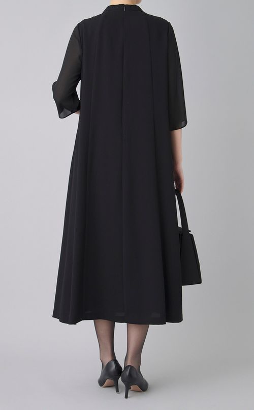 【ブラックフォーマル】シアースリーブフレアスカートワンピース