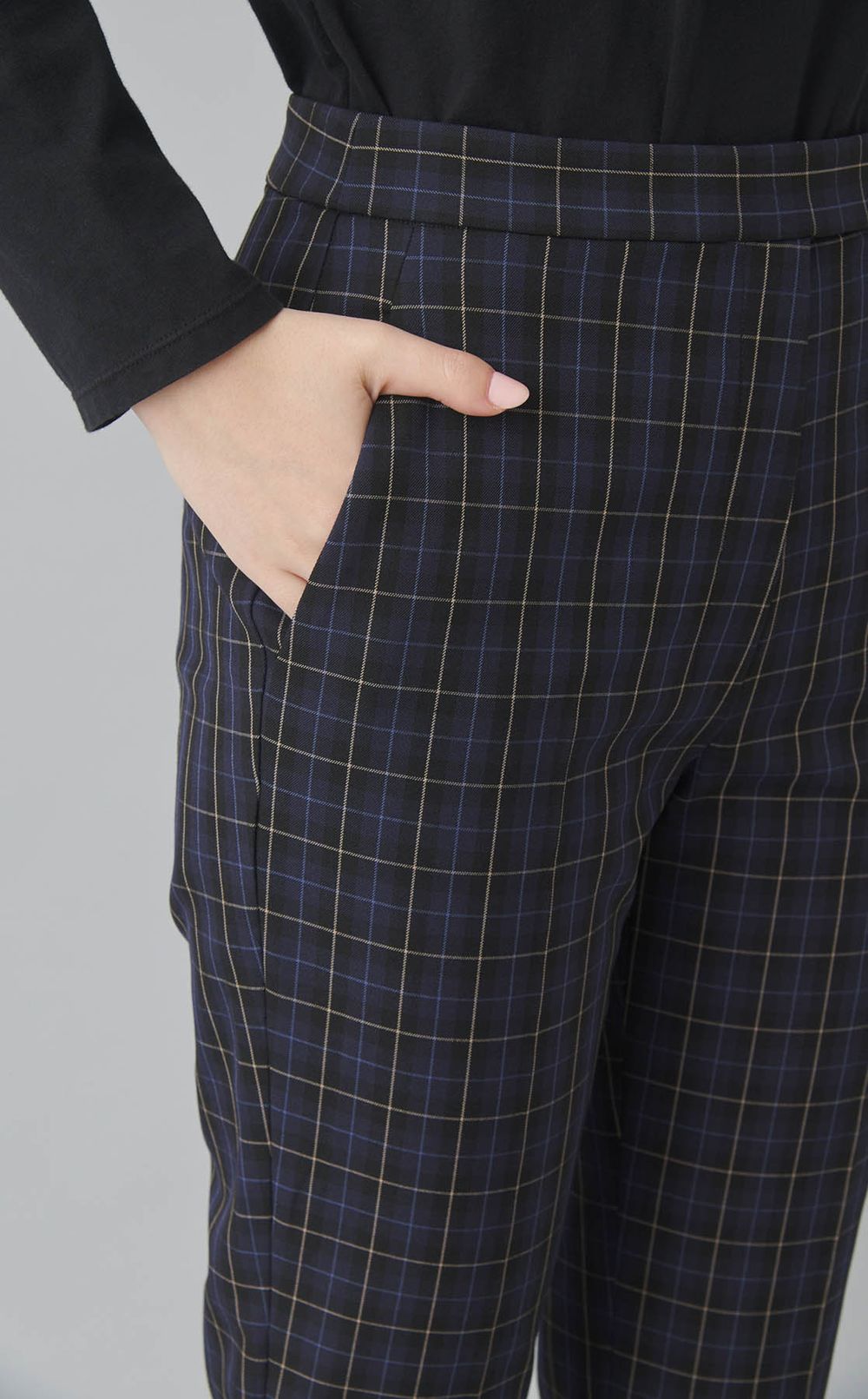 チェックスリムパンツ