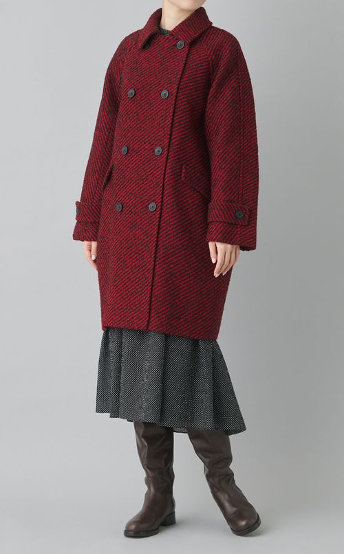 スタンドカラーティアードワンピース