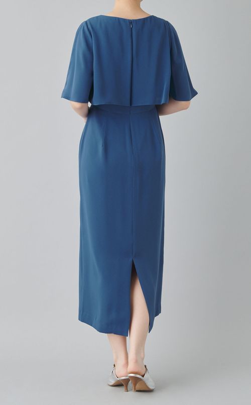 ケープスリーブVネックワンピース