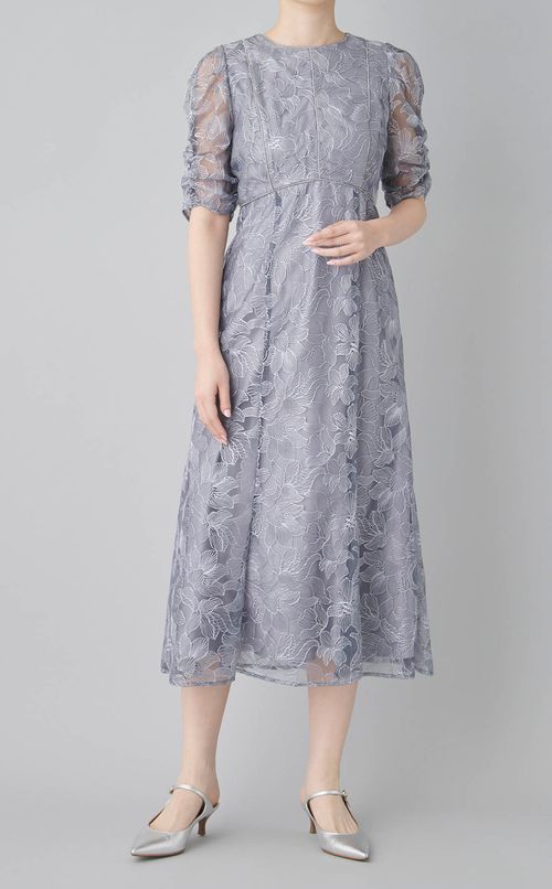 エンブロイダリーチュールドレス