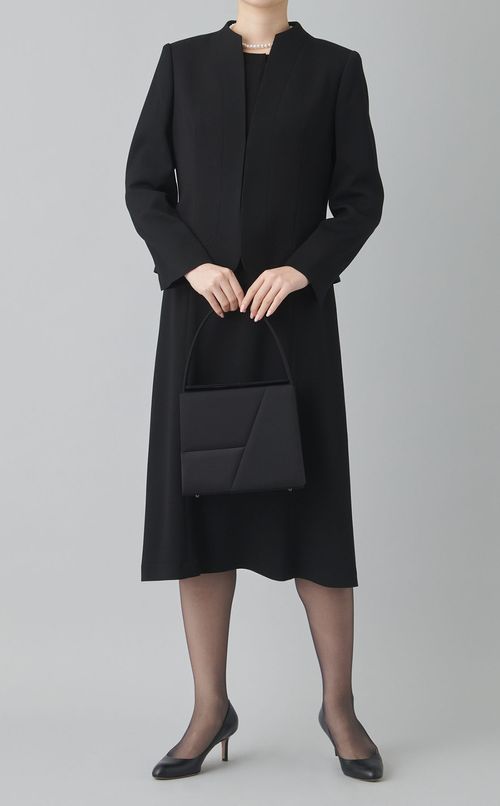 【ブラックフォーマル】スタンドネックジャケットセットドレス