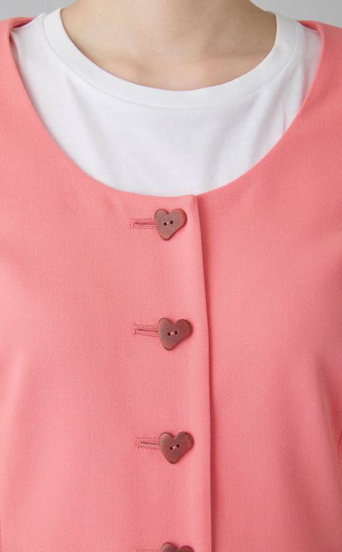 ハートボタンノーカラージャケット