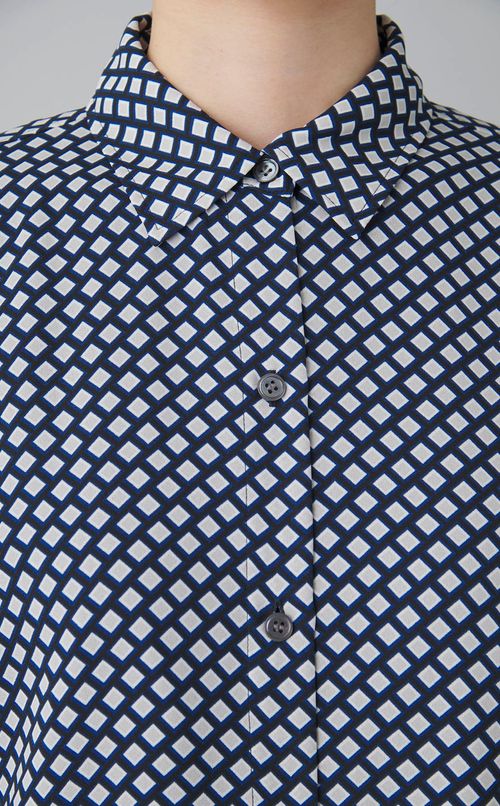 ブロックプリントジョーゼットシャツ