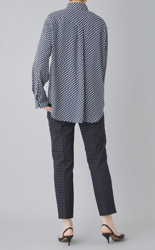 ブロックプリントジョーゼットシャツ