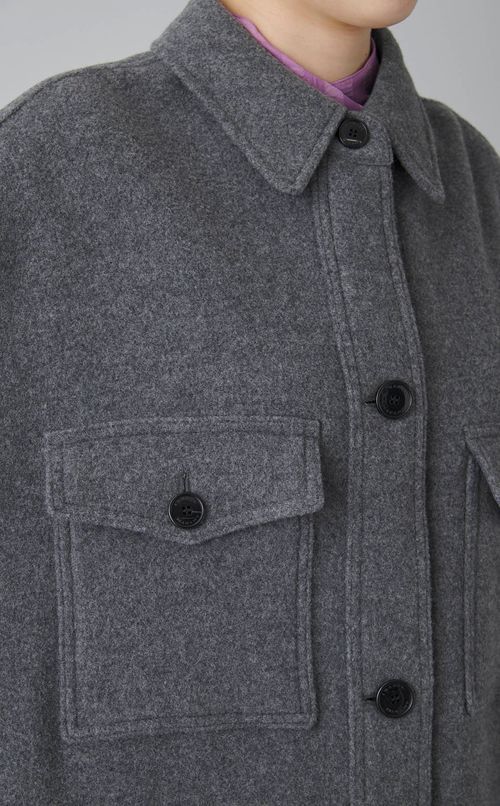 オーバーサイズウールシャツコート