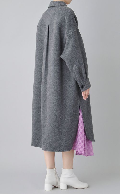 オーバーサイズウールシャツコート