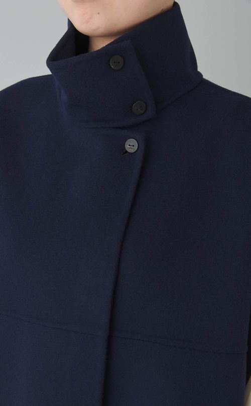 ウールリバースタンドカラージレコート