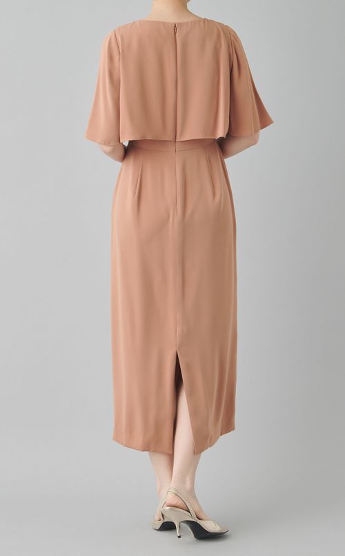 ケープスリーブVネックワンピース