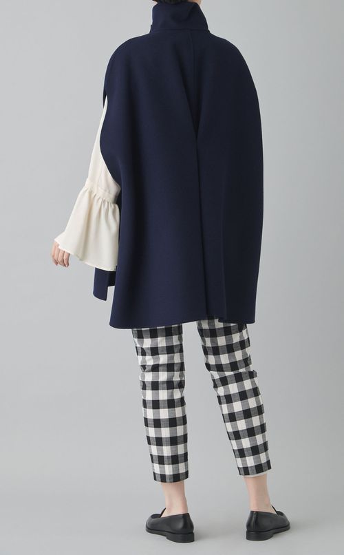 ウールリバースタンドカラージレコート