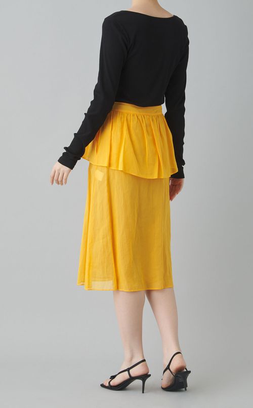 コットンオーガンジーペプラムスカート