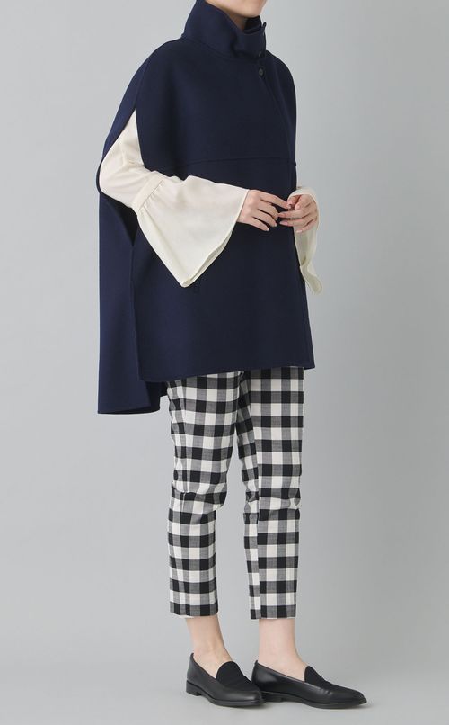 ウールリバースタンドカラージレコート