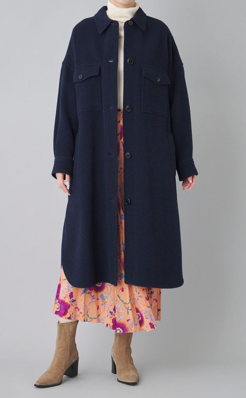 オーバーサイズウールシャツコート