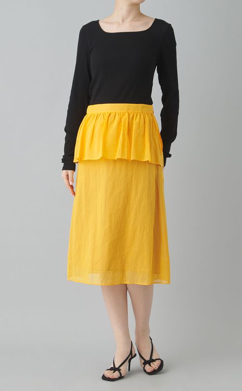 コットンオーガンジーペプラムスカート