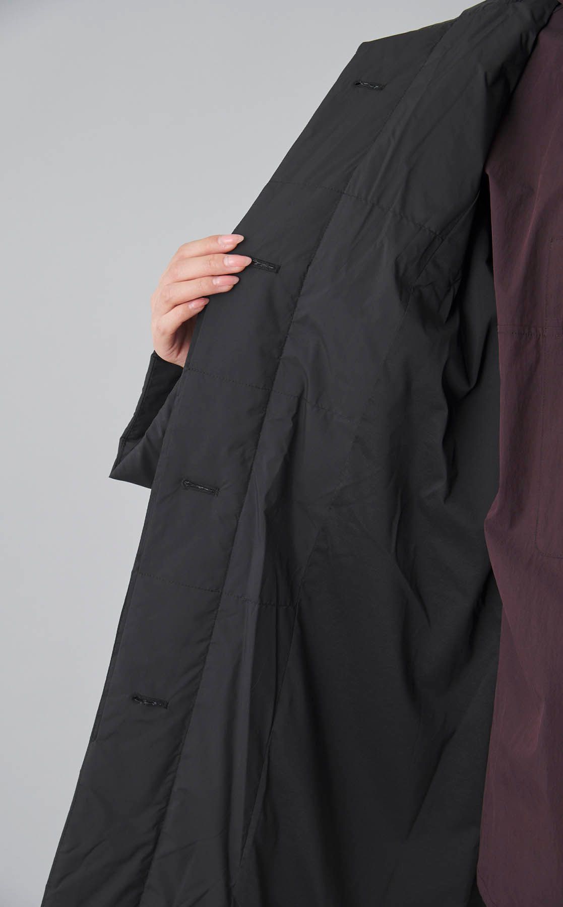 STUDIO NICHOLSON｜ナイロン中綿ロングコート