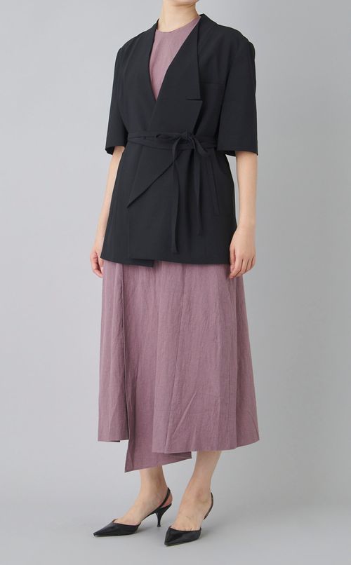 ギャザーパネルロングワンピース