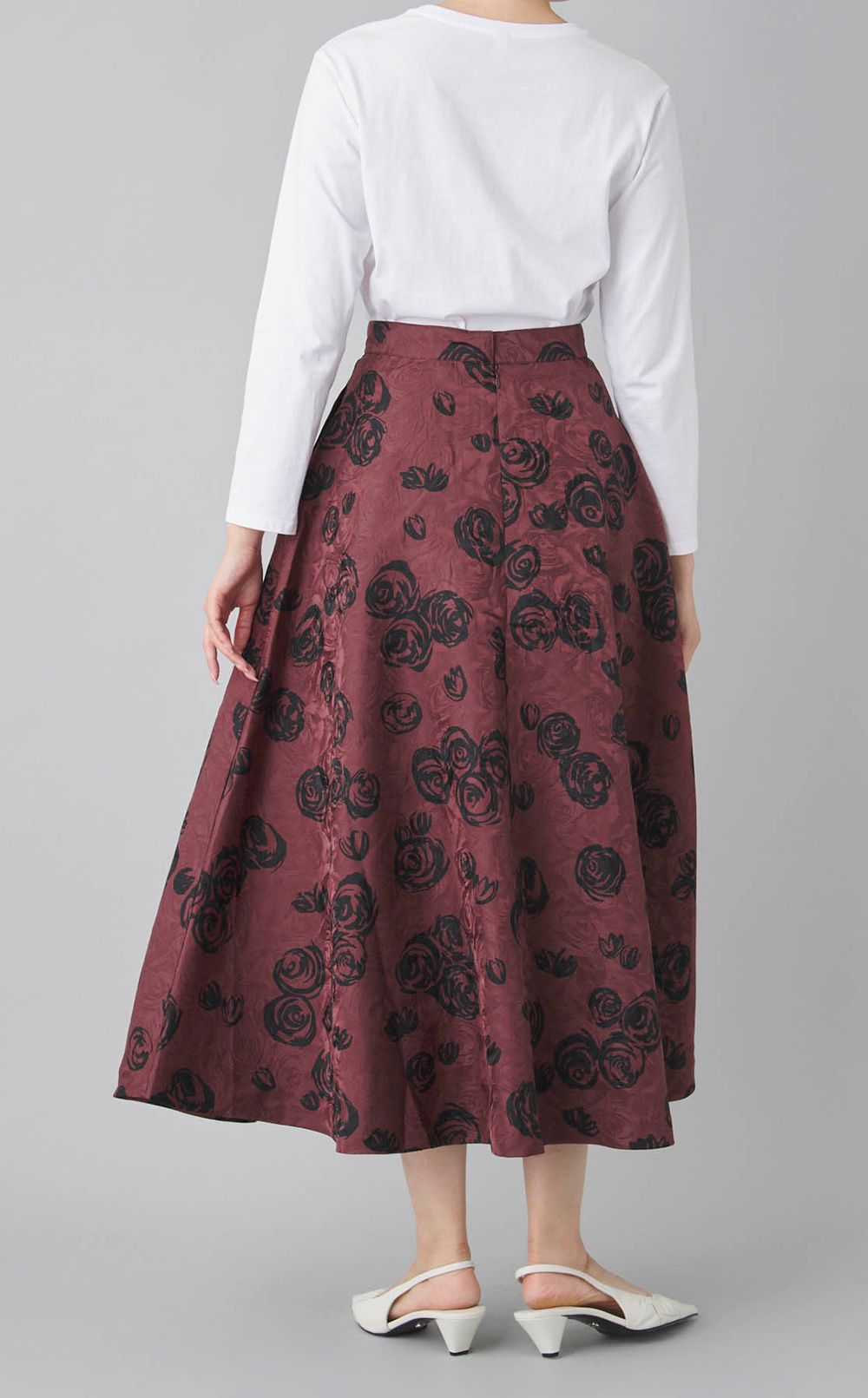 ローズジャガードフレアスカート