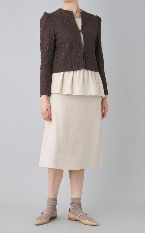 ヘリンボンペプラムスカート