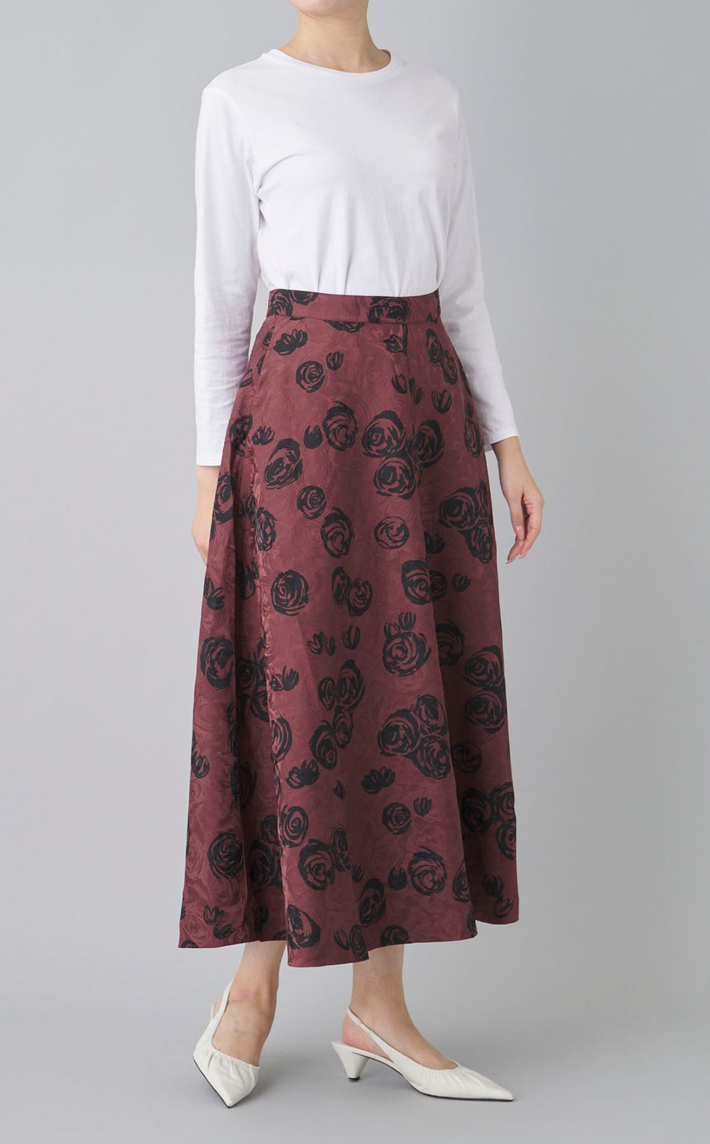 ローズジャガードフレアスカート