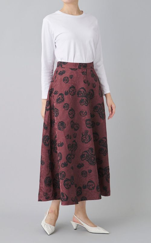 ローズジャガードフレアスカート