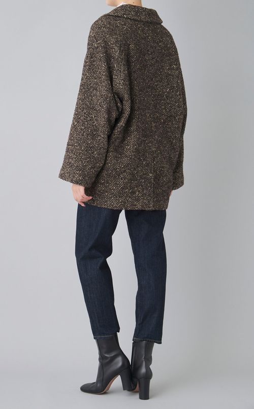 ミックスツイードピーコート