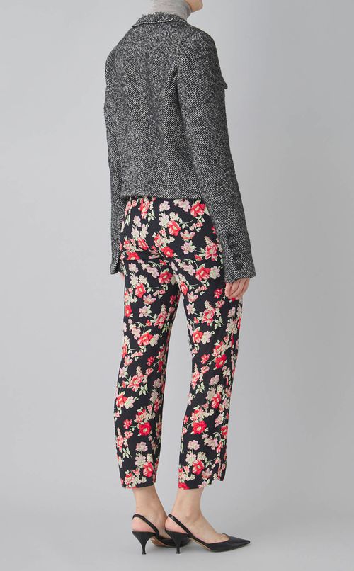 ウールヘリンボーンノーカラージャケット