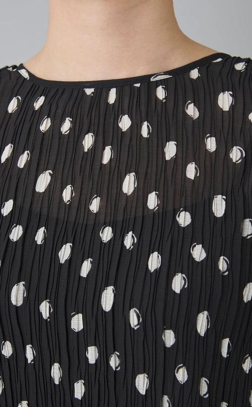 ドットシースループリーツブラウス