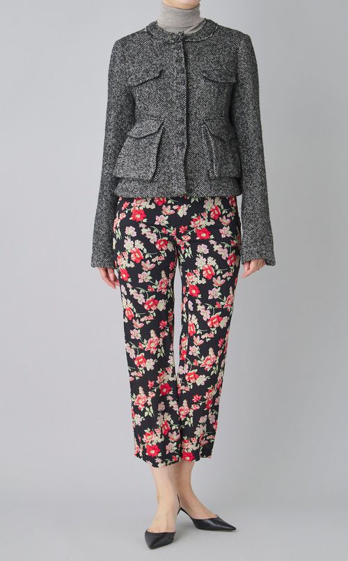 フラワープリントストレートパンツ