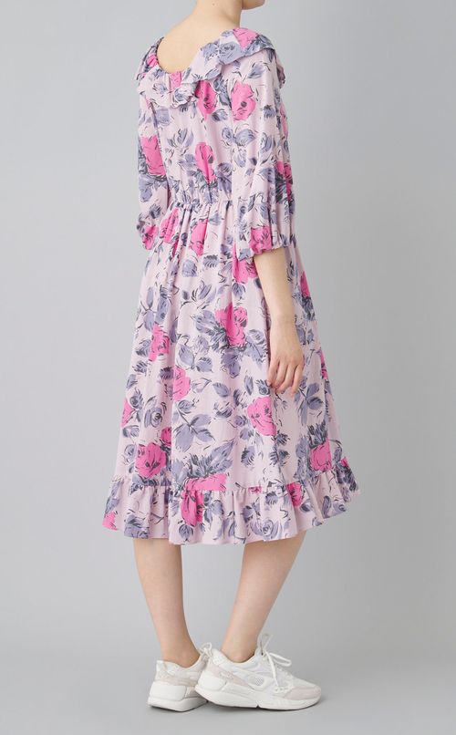 フラワープリントフリルワンピース