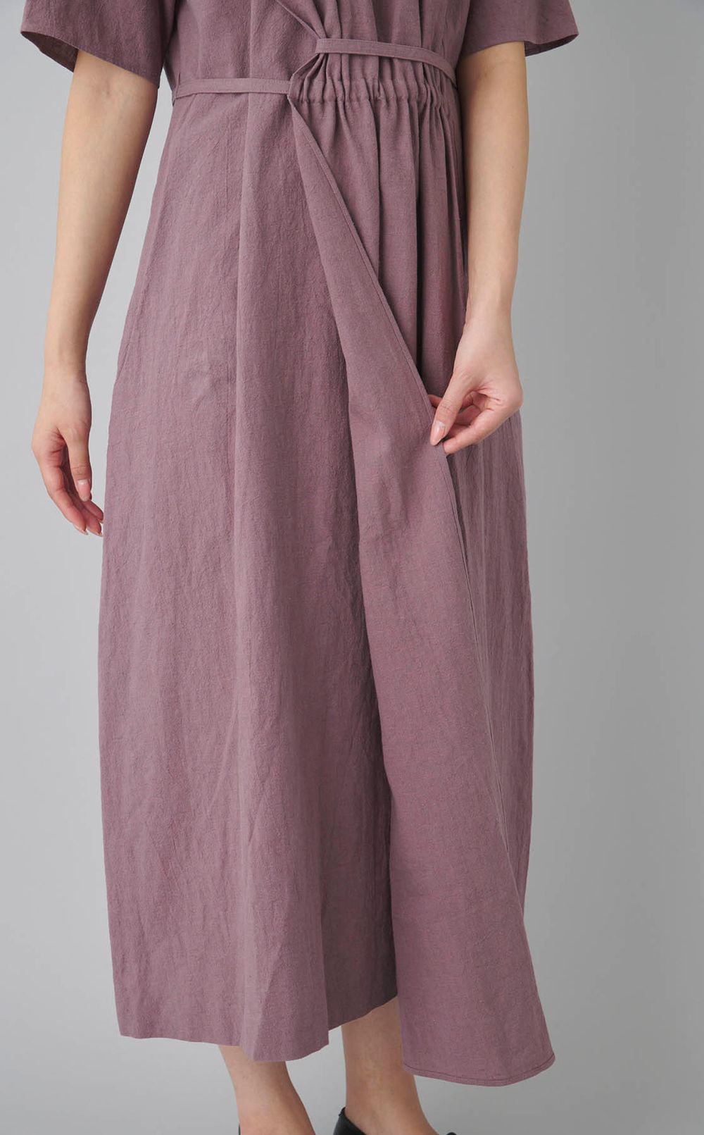 ギャザーパネルロングワンピース