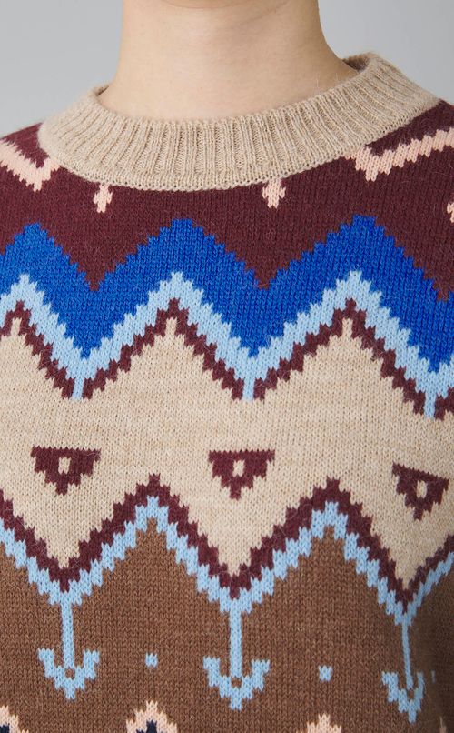 ウールインターシャニットプルオーバー