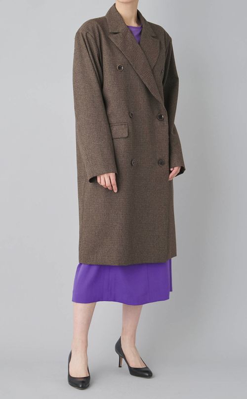 サテン織り切替フレアワンピース