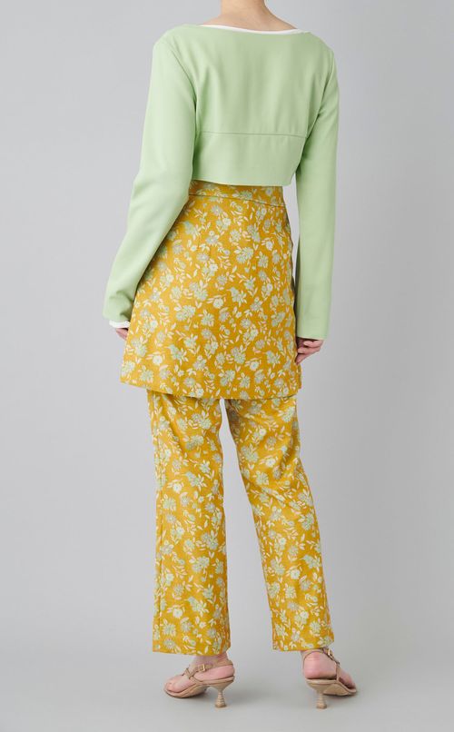 ウールジョーゼットクロップドトップス