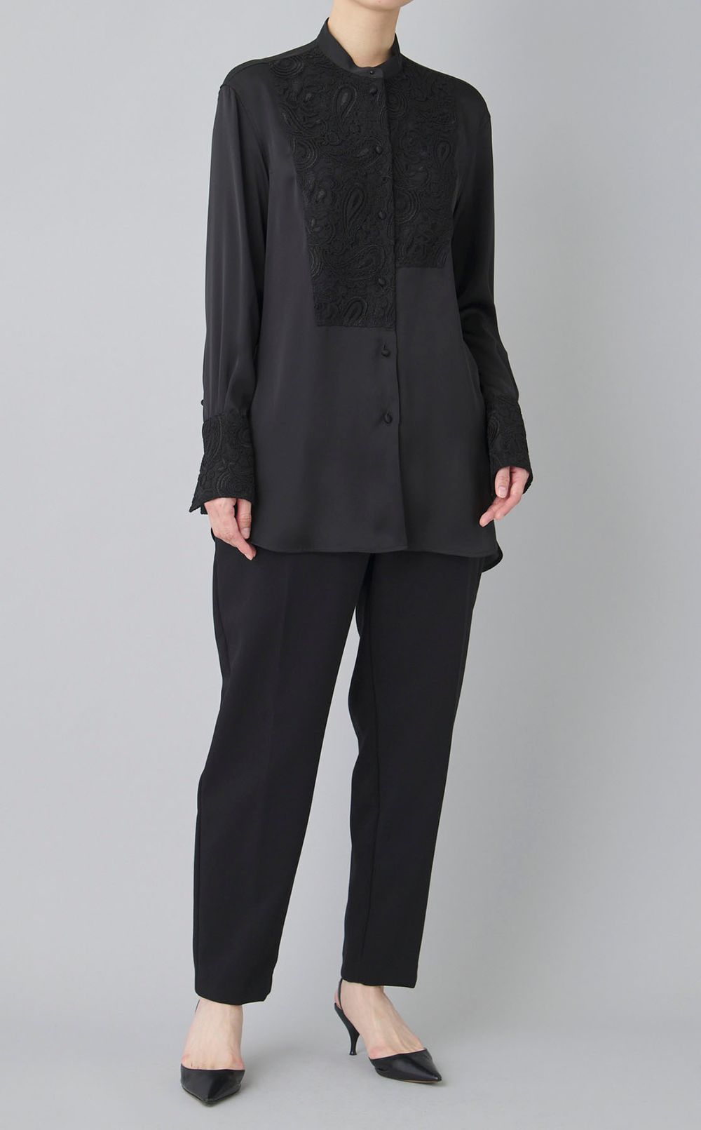 【ブラックフォーマル】レースシャツ