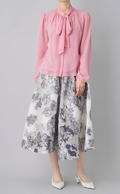 シフォンボウタイブラウス