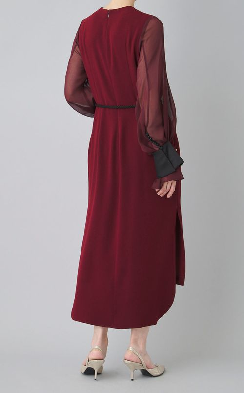 ベリー刺繍シアースリーブドレス