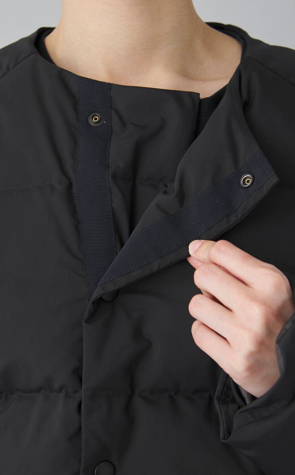 ノーカラー中綿ブルゾン